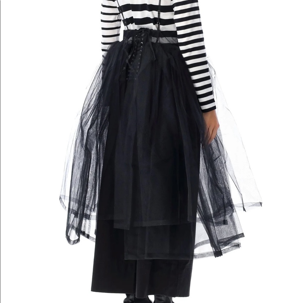 Noir Kei Ninomiya Corset Detail Tulle Midi Skirt